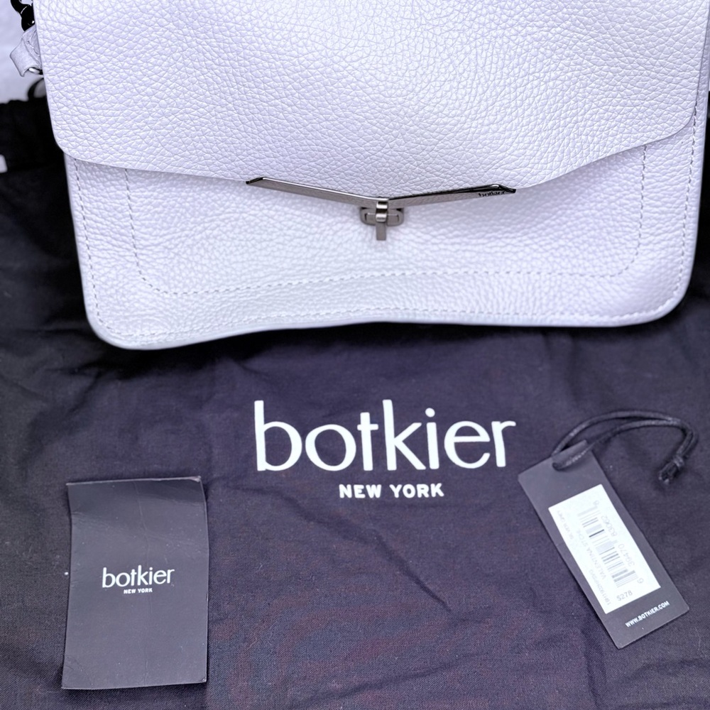 Botkier White Leather Shoulder Bag with Flap Closure